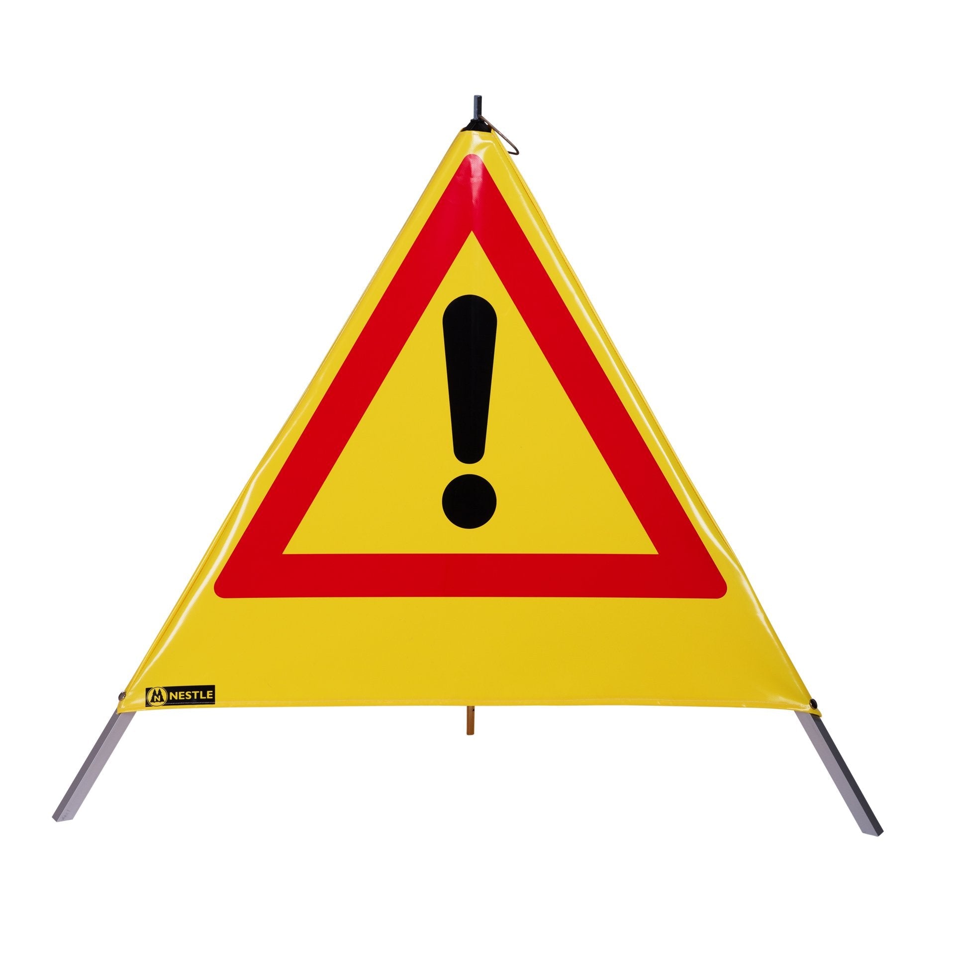 NESTLE Warnpyramide 90 cm, Achtung (VZ101), gelb, mit Mittelfuß NESTLE Warnpyramide 90 cm, Achtung (VZ101), gelb, mit Mittelfuß